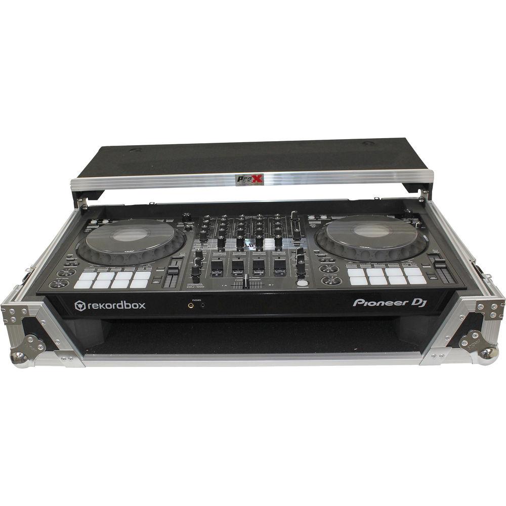 ProX Flight Case for Pioneer DDJ100 Controller with Laptop Shelf and Wheels
