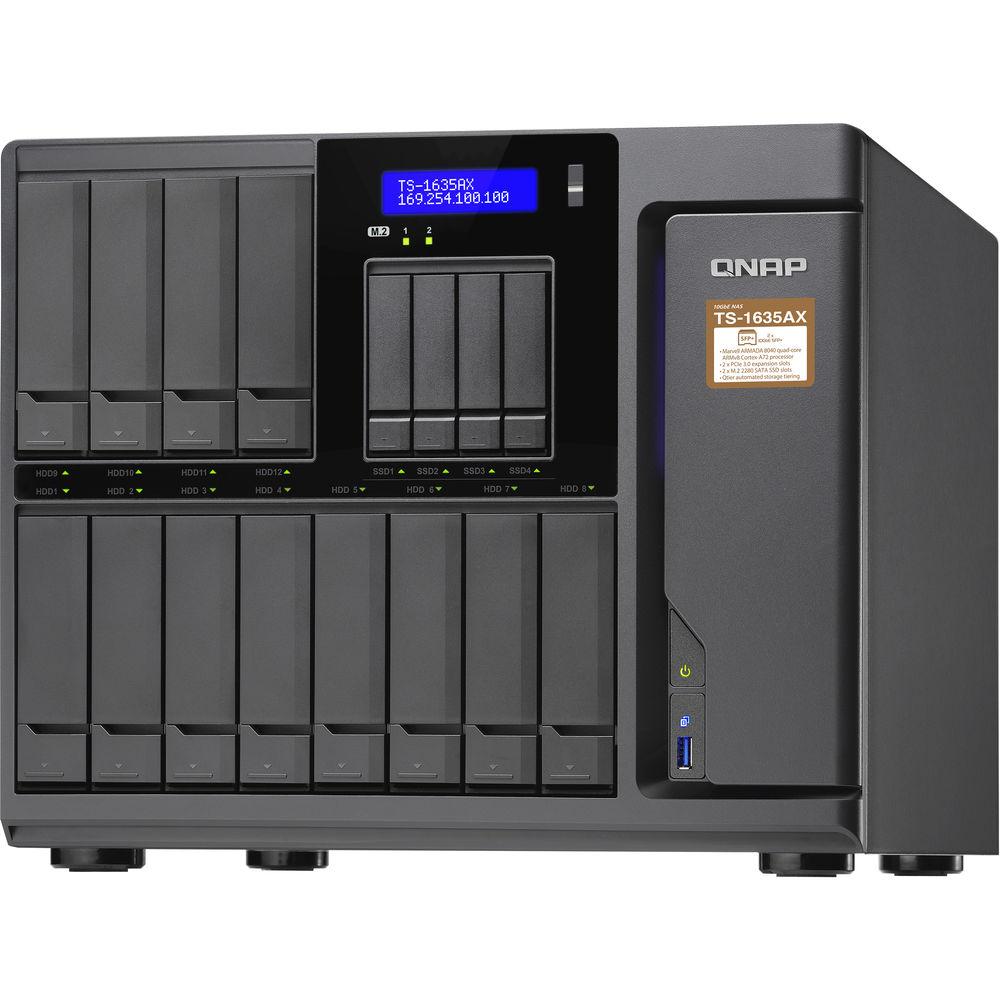 QNAP TS-1635AX 12 4 Bay 4GB DDR4 Ram Sata 6Gb S, 12X 3.5" 2.5" Bays 4X 2.5" Bays 2X M.2 2280 Sata Slots