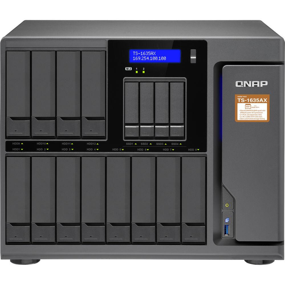 QNAP TS-1635AX 12 4 Bay 4GB DDR4 Ram Sata 6Gb S, 12X 3.5" 2.5" Bays 4X 2.5" Bays 2X M.2 2280 Sata Slots
