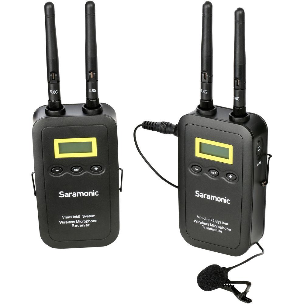 Saramonic VmicLink5 RX TX Camera-Mount Digital Wireless Microphone System with Bodypack Transmitter and Lavalier Mic