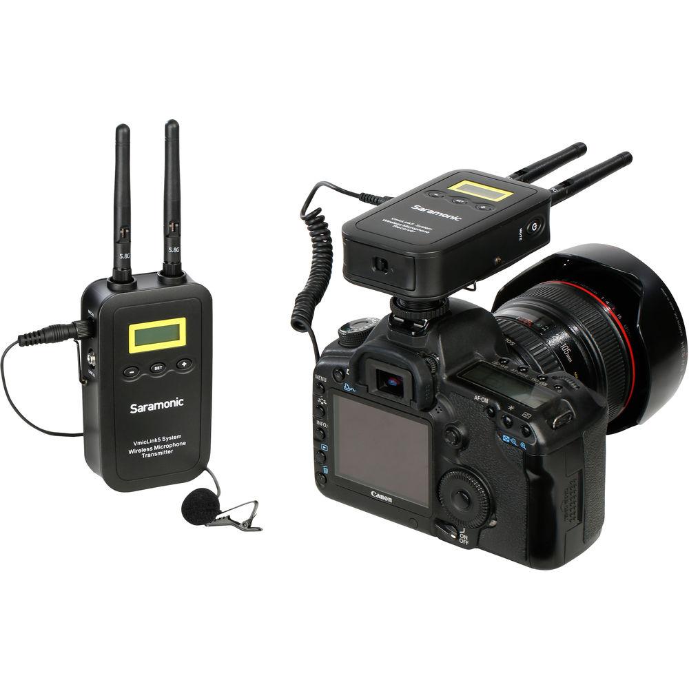 Saramonic VmicLink5 RX TX Camera-Mount Digital Wireless Microphone System with Bodypack Transmitter and Lavalier Mic