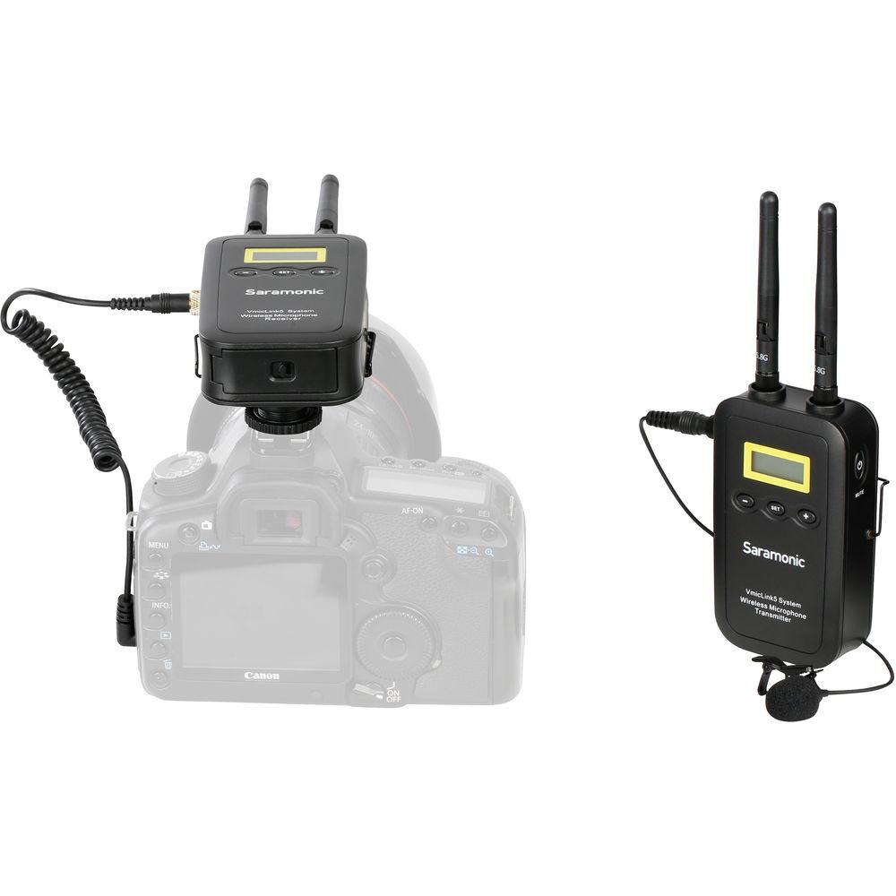 Saramonic VmicLink5 RX TX Camera-Mount Digital Wireless Microphone System with Bodypack Transmitter and Lavalier Mic