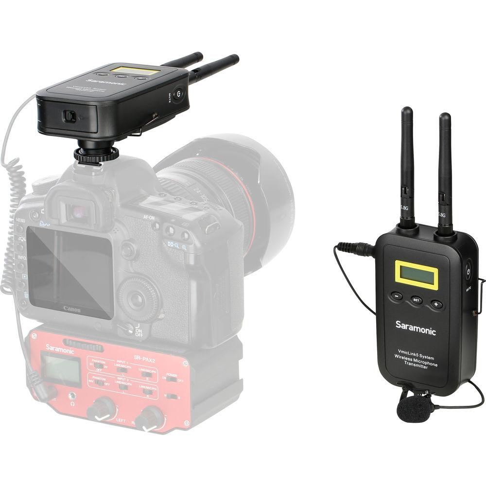 Saramonic VmicLink5 RX TX Camera-Mount Digital Wireless Microphone System with Bodypack Transmitter and Lavalier Mic