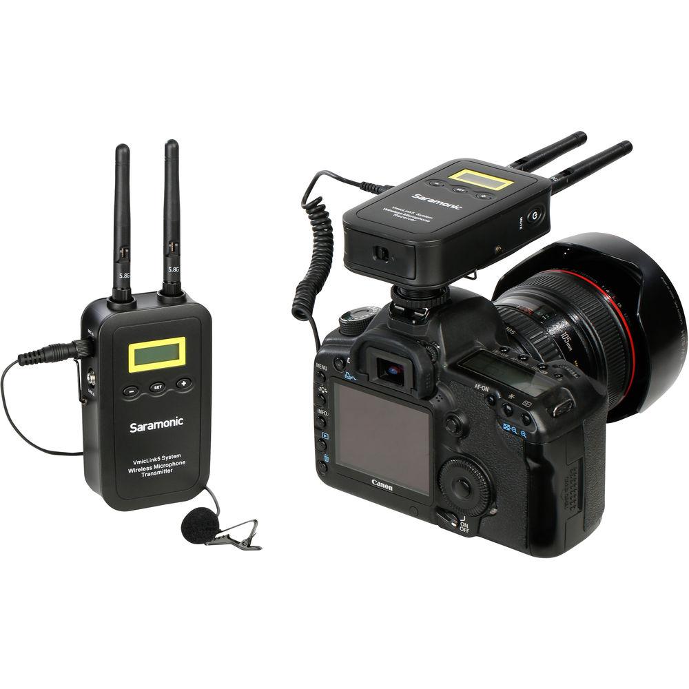 Saramonic VmicLink5 RX TX Camera-Mount Digital Wireless Microphone System with Bodypack Transmitter and Lavalier Mic