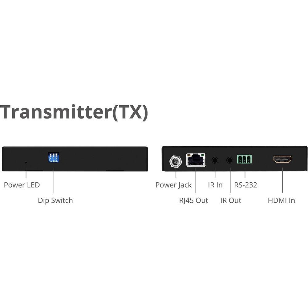 SIIG 4K HDR HDMI 2.0 HDBaseT Extender Over Single Cat5e 6 with RS-232 and IR