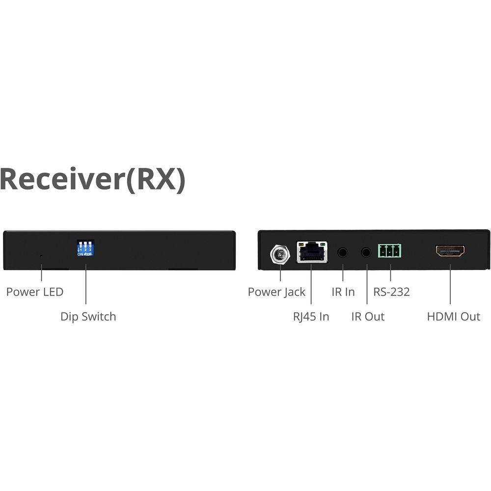 SIIG 4K HDR HDMI 2.0 HDBaseT Extender Over Single Cat5e 6 with RS-232 and IR