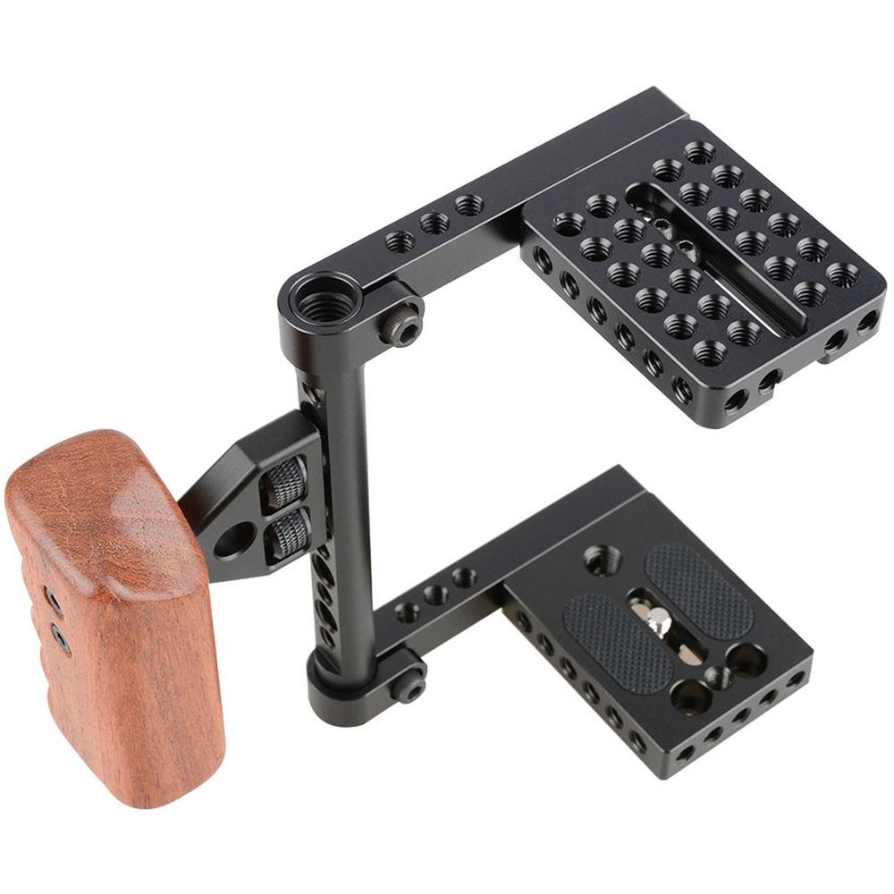 CAMVATE Camera Cage with Wood Handle for Select DSLRs