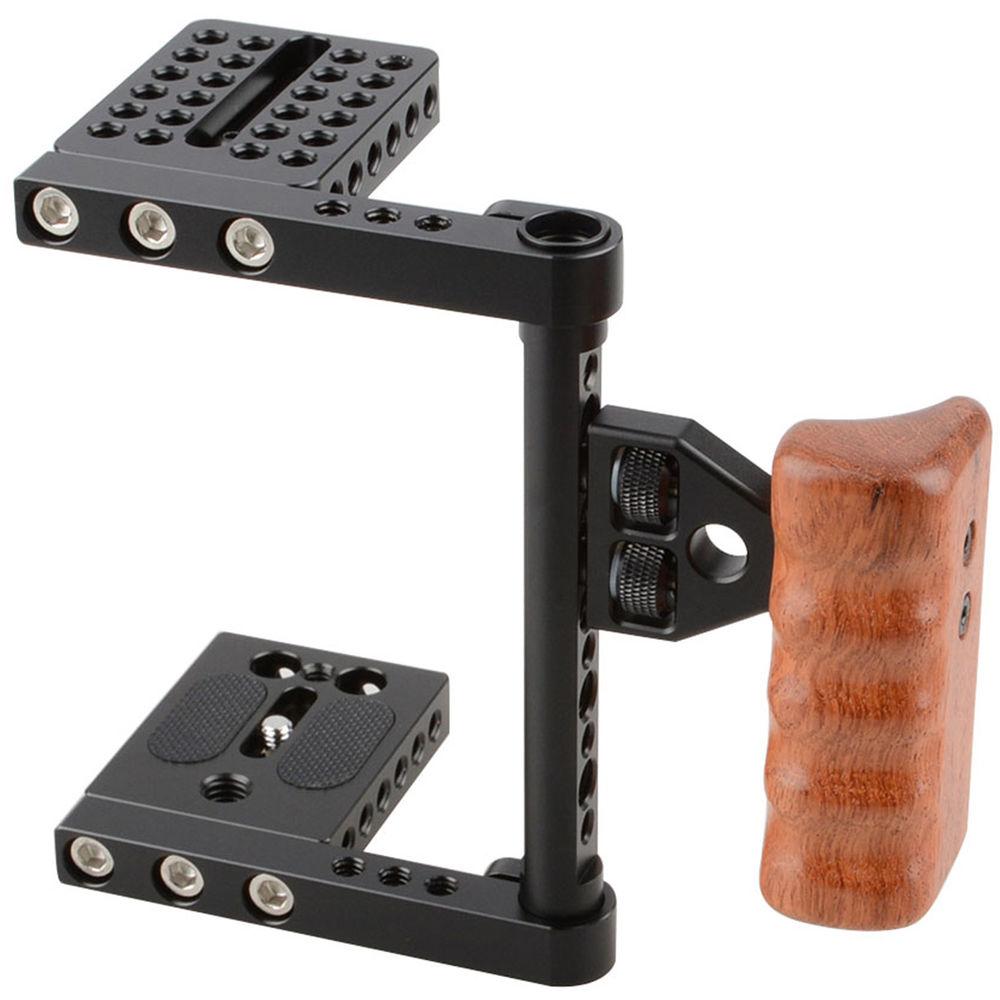 CAMVATE Camera Cage with Wood Handle for Select DSLRs