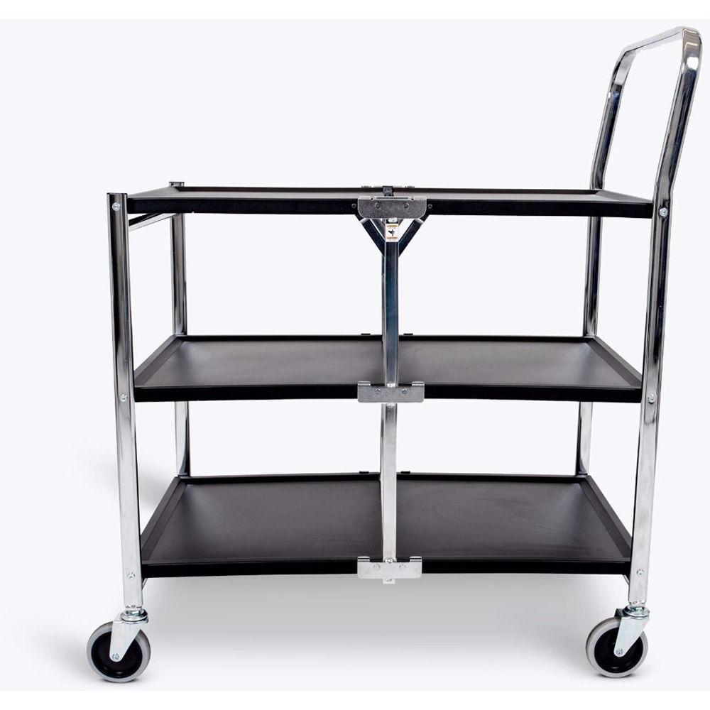 Luxor Three-Shelf Collapsible Metal Utility Cart