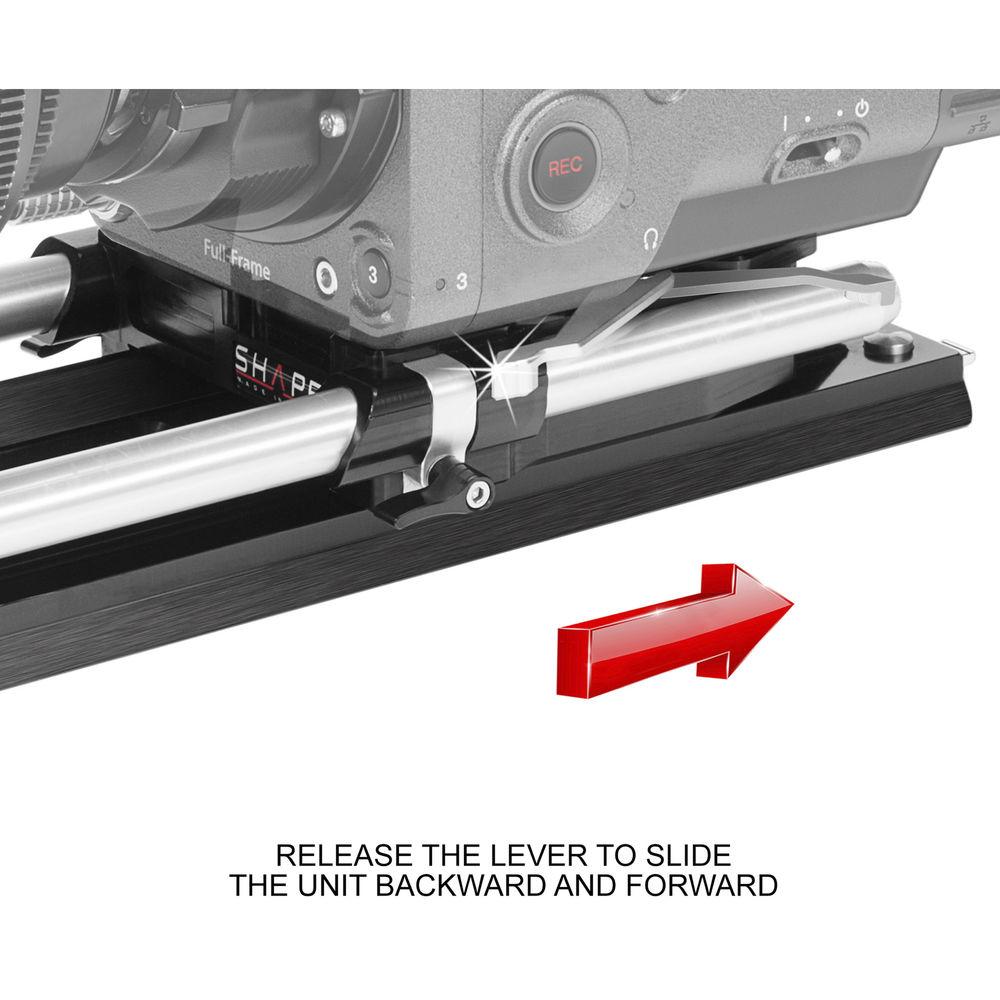 SHAPE ARRI Standard Studio Bridgeplate and 12" Dovetail Plate with 15mm Rods