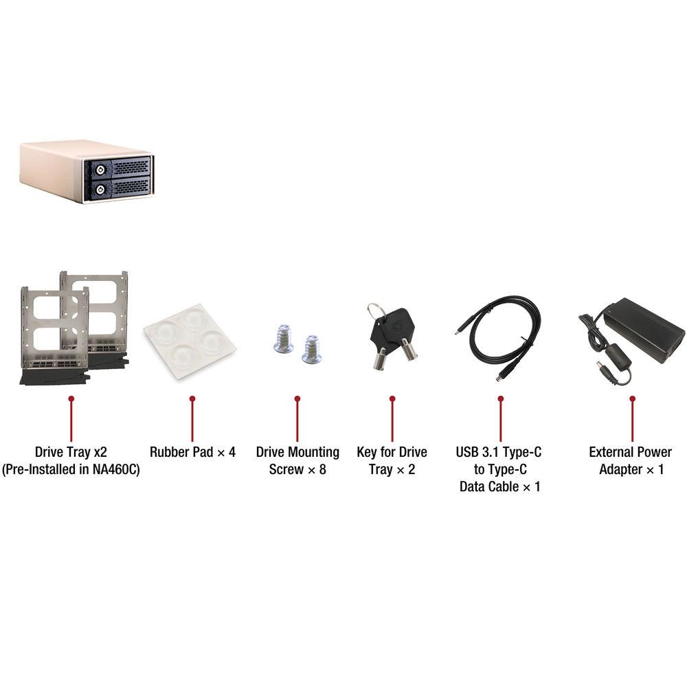 HighPoint NA460C Mini 2-Bay USB 3.1 Type-C RAID Enclosure