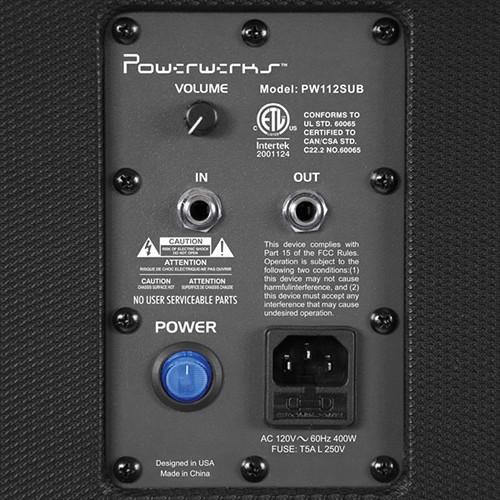 Powerwerks PW112SUB 12" 400W Powered Subwoofer