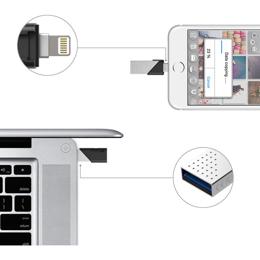 Silicon Power 128GB SP xDrive Z50 USB 3.0 & Lighting Flash Drive