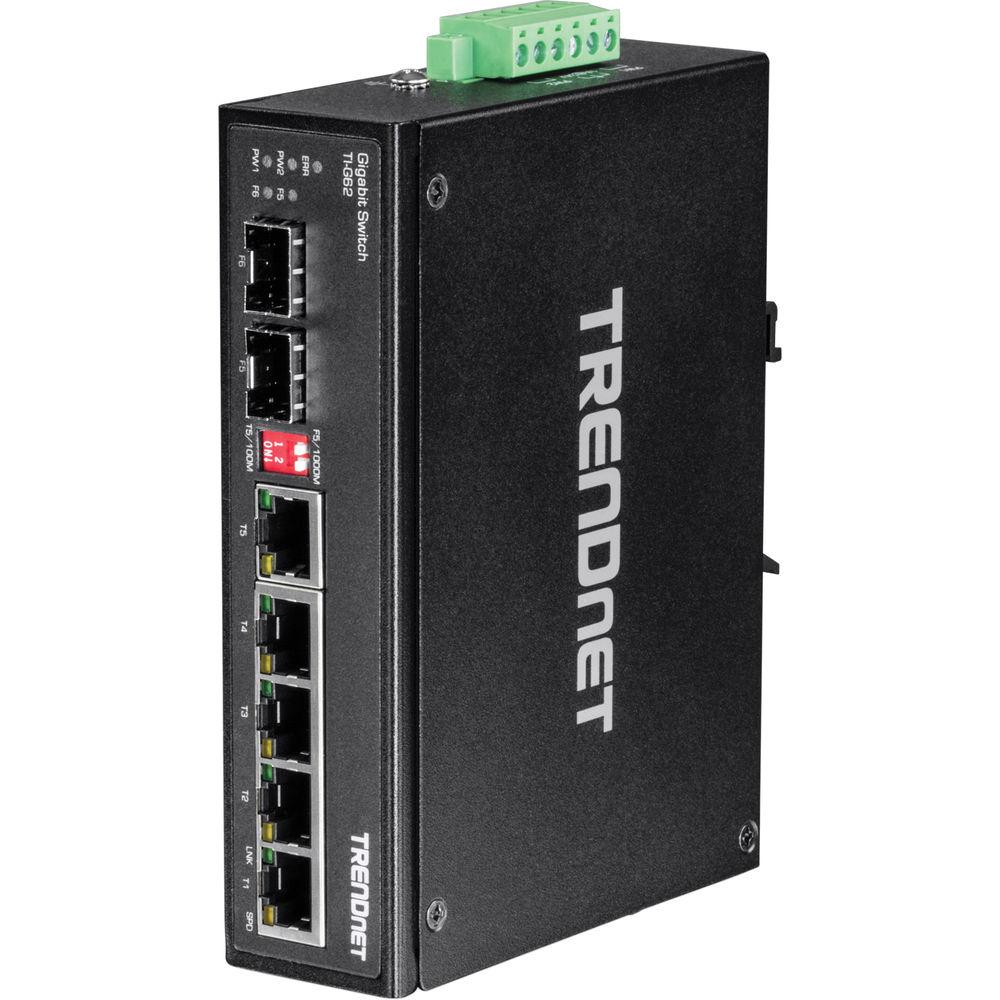 TRENDnet TI-G62 6-Port Hardened Industrial Gigabit DIN-Rail Switch