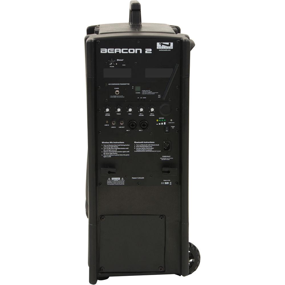 Anchor Audio BEA2-X Beacon 2 Portable Line Array Tower with Bluetooth & AIR Transmitter