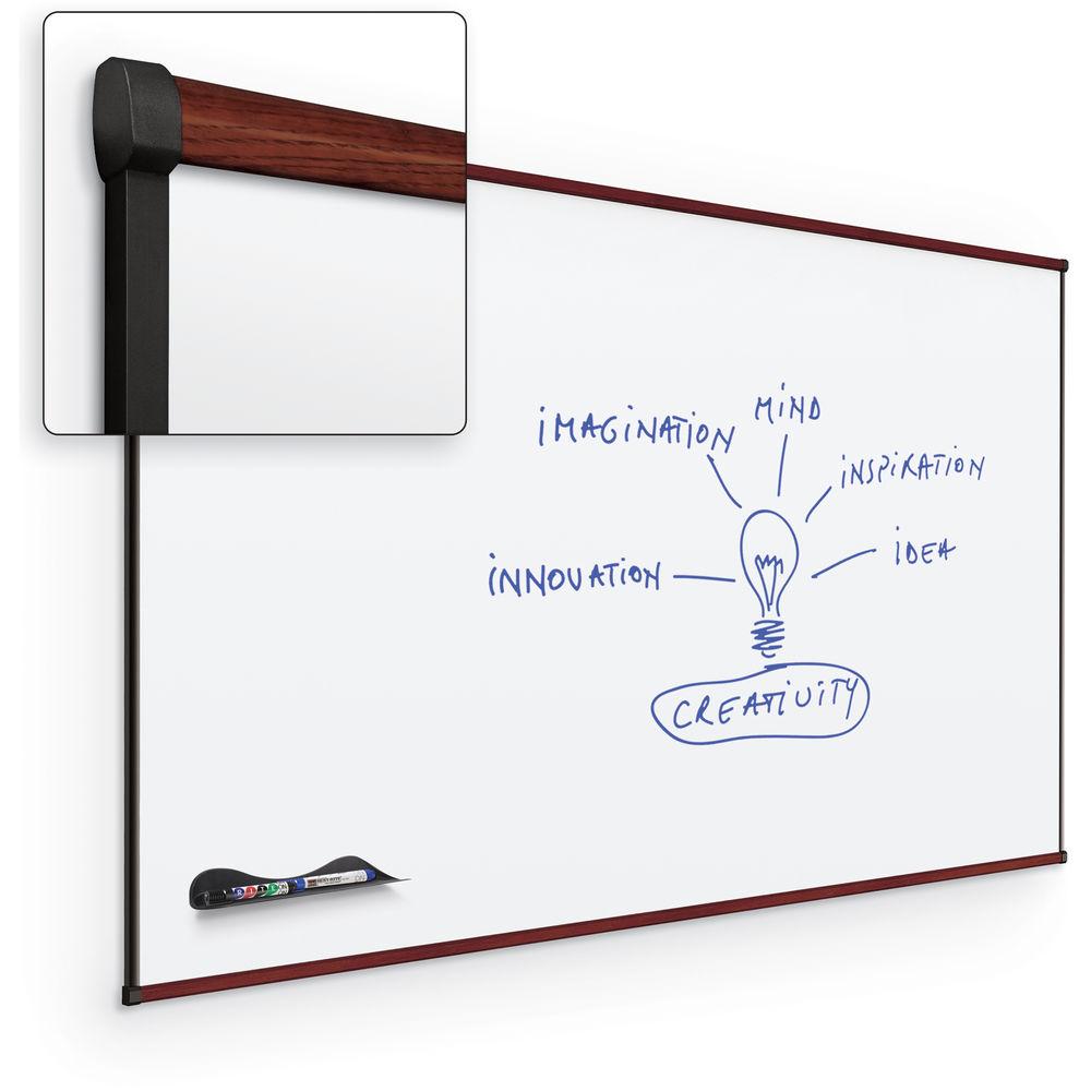 Best Rite Porcelain Steel Whiteboard with Mahogany Origin Trim