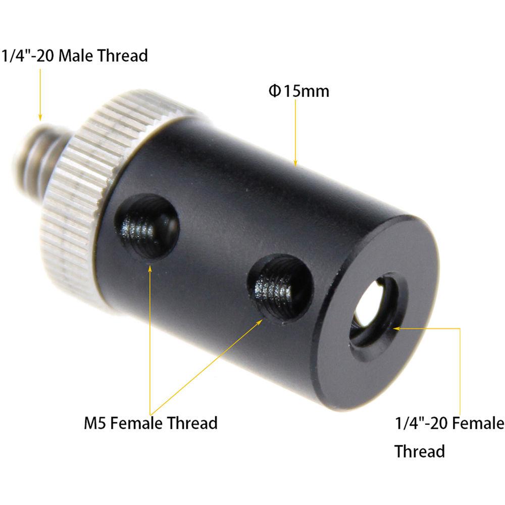CAMVATE 15mm Micro Rod Stud with 1 4"-20 Threads with 1 4"-20 Male Adapter