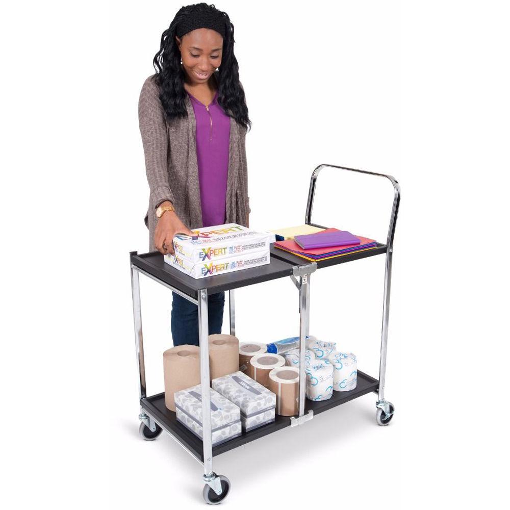 Luxor Two-Shelf Collapsible Metal Utility Cart