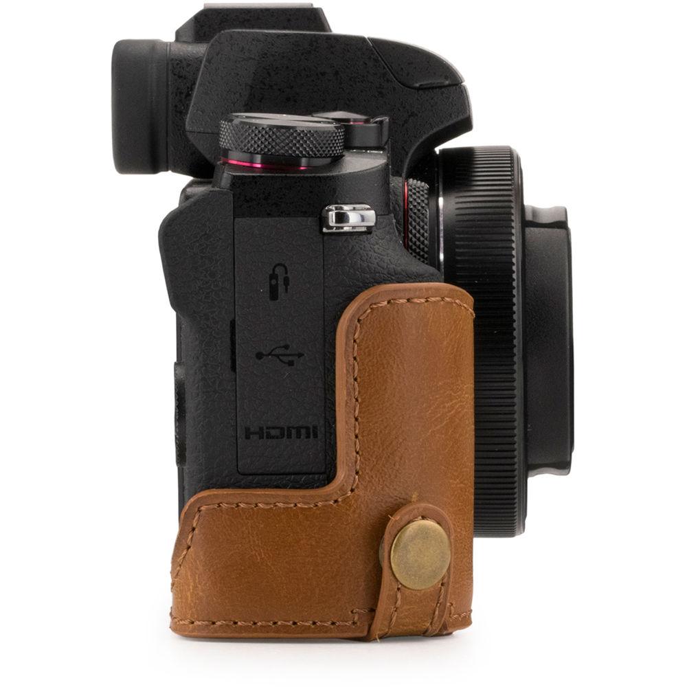 MegaGear Ever Ready Leather Camera Half Case and Strap for Canon PowerShot G1X Mark III