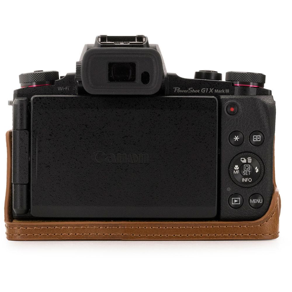 MegaGear Ever Ready Leather Camera Half Case and Strap for Canon PowerShot G1X Mark III
