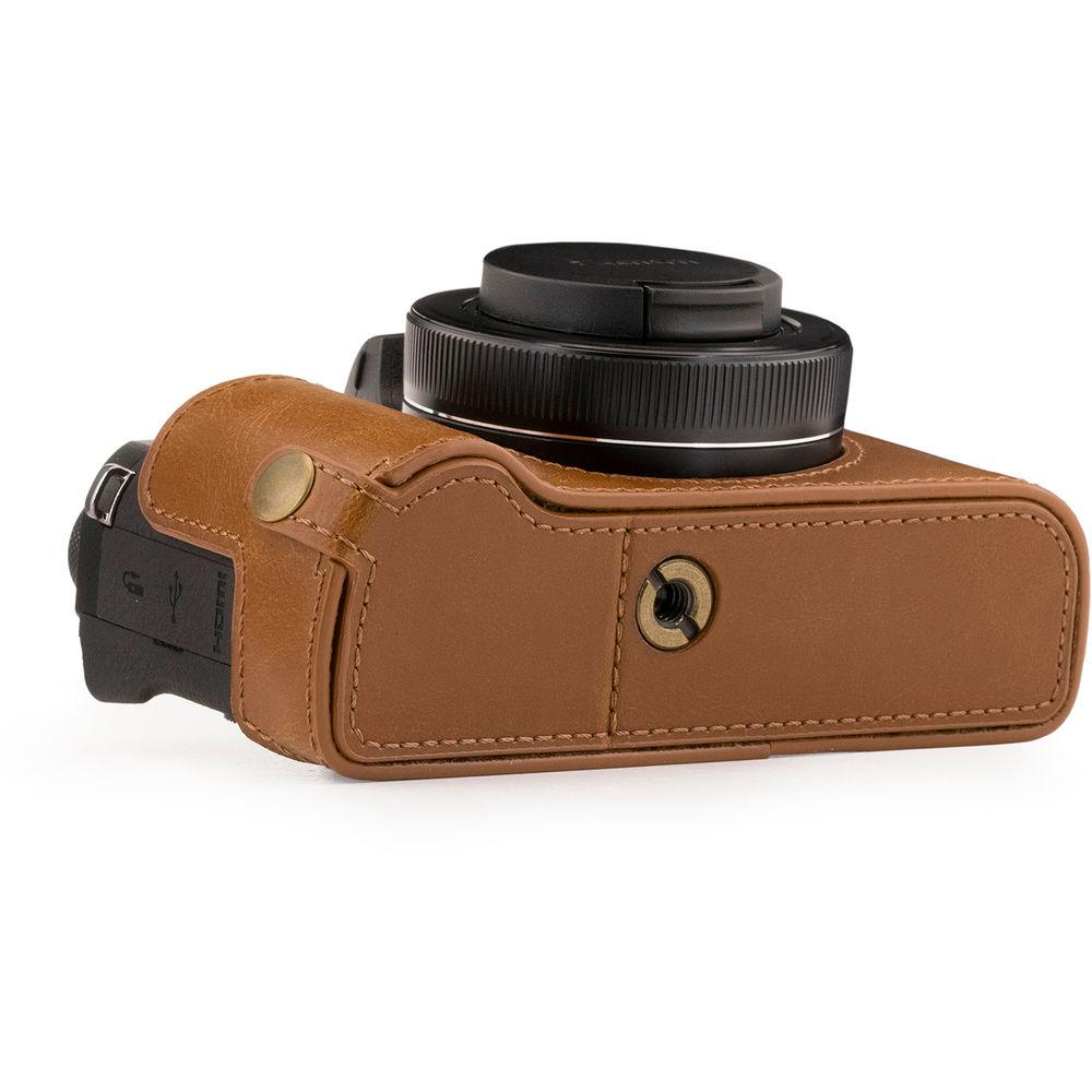MegaGear Ever Ready Leather Camera Half Case and Strap for Canon PowerShot G1X Mark III