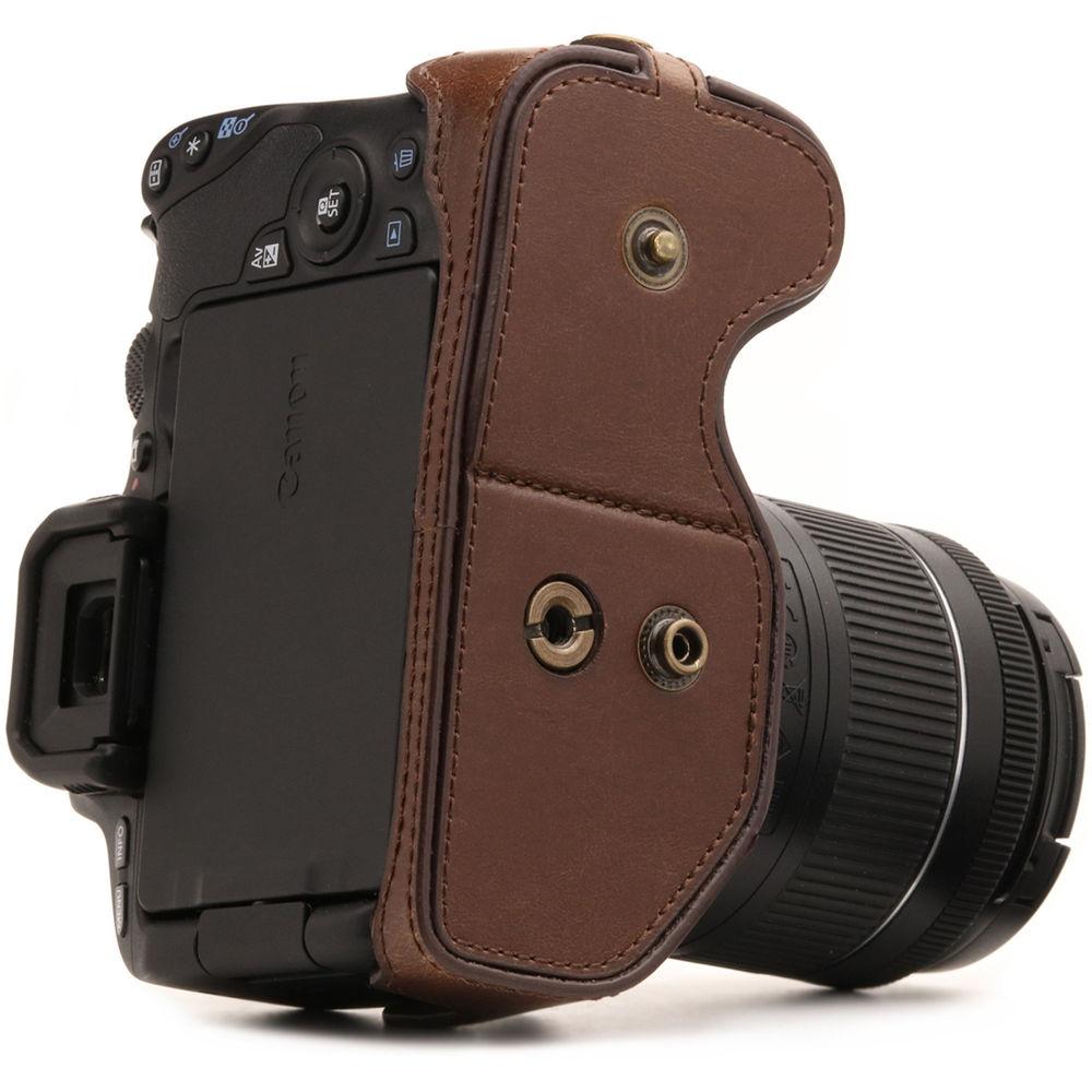 MegaGear Ever Ready PU Leather Case with Strap for Canon EOS Rebel SL2, EOS 200D & Kiss X9 with 18-55mm