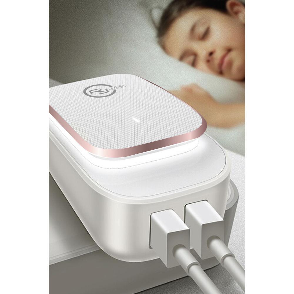REVJAMS Smart Dual USB Travel Charger with LED Night Light