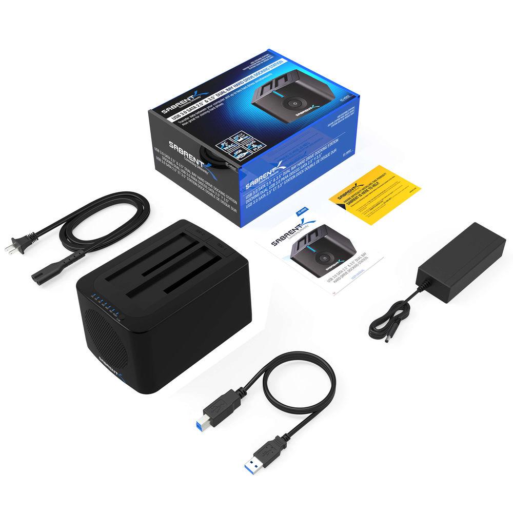 Sabrent 2.5" 3.5" SATA to USB 3.0 Dual Bay External Hard Drive Docking Station