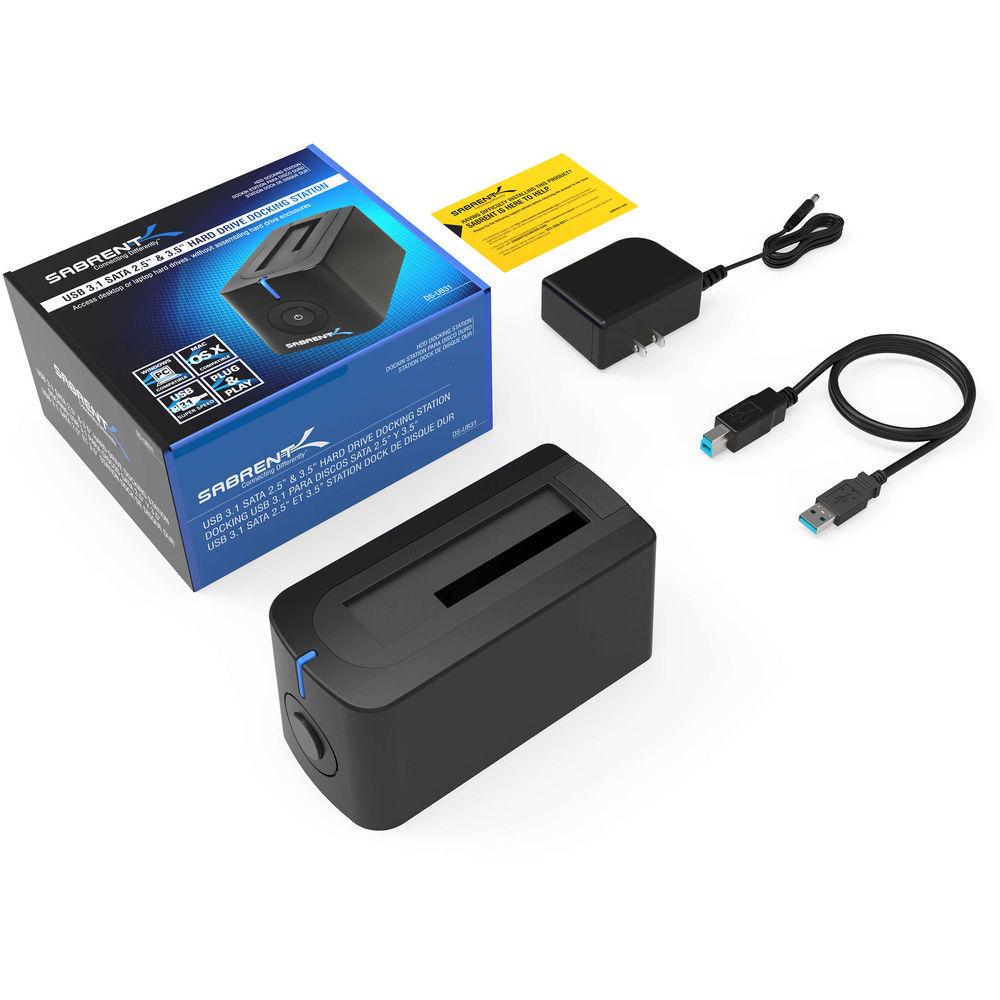 Sabrent 2.5" 3.5" SATA to USB 3.1 External Hard Drive Docking Station