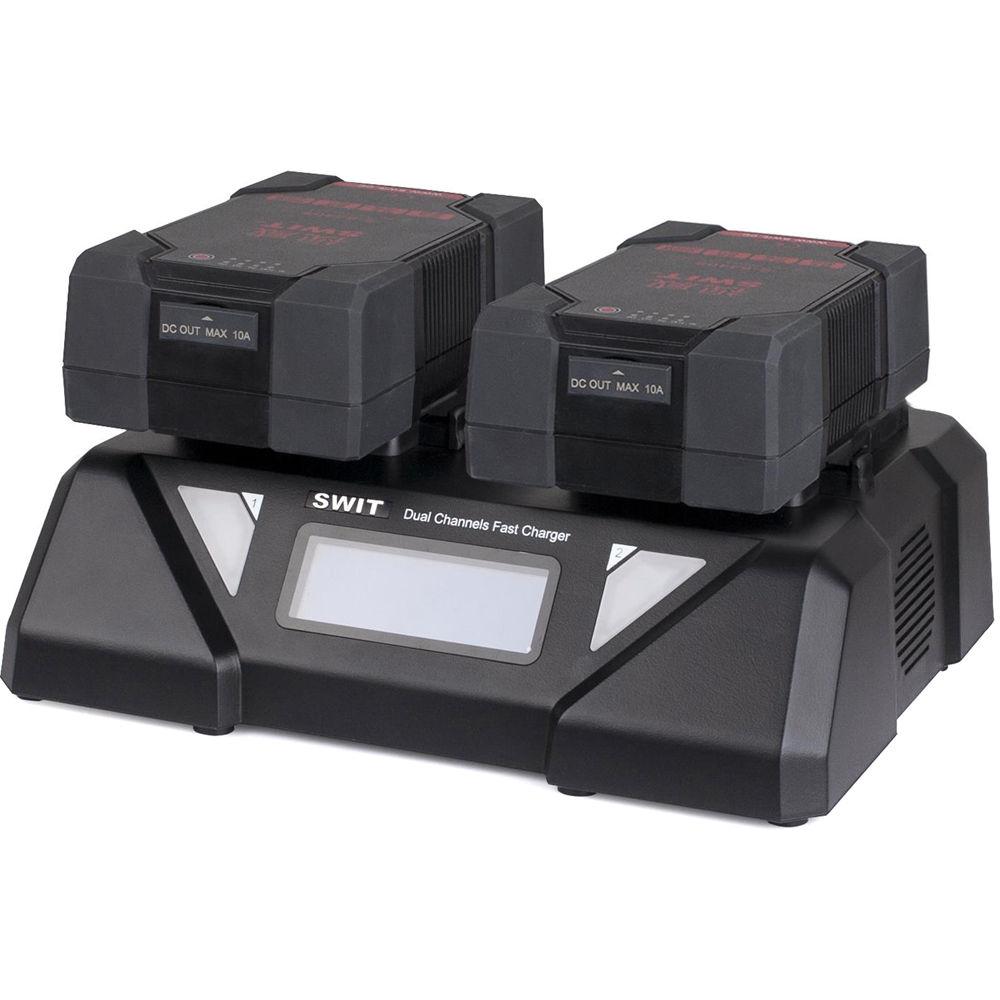 SWIT 2-Channel V-Mount Fast Battery Charger with LCD