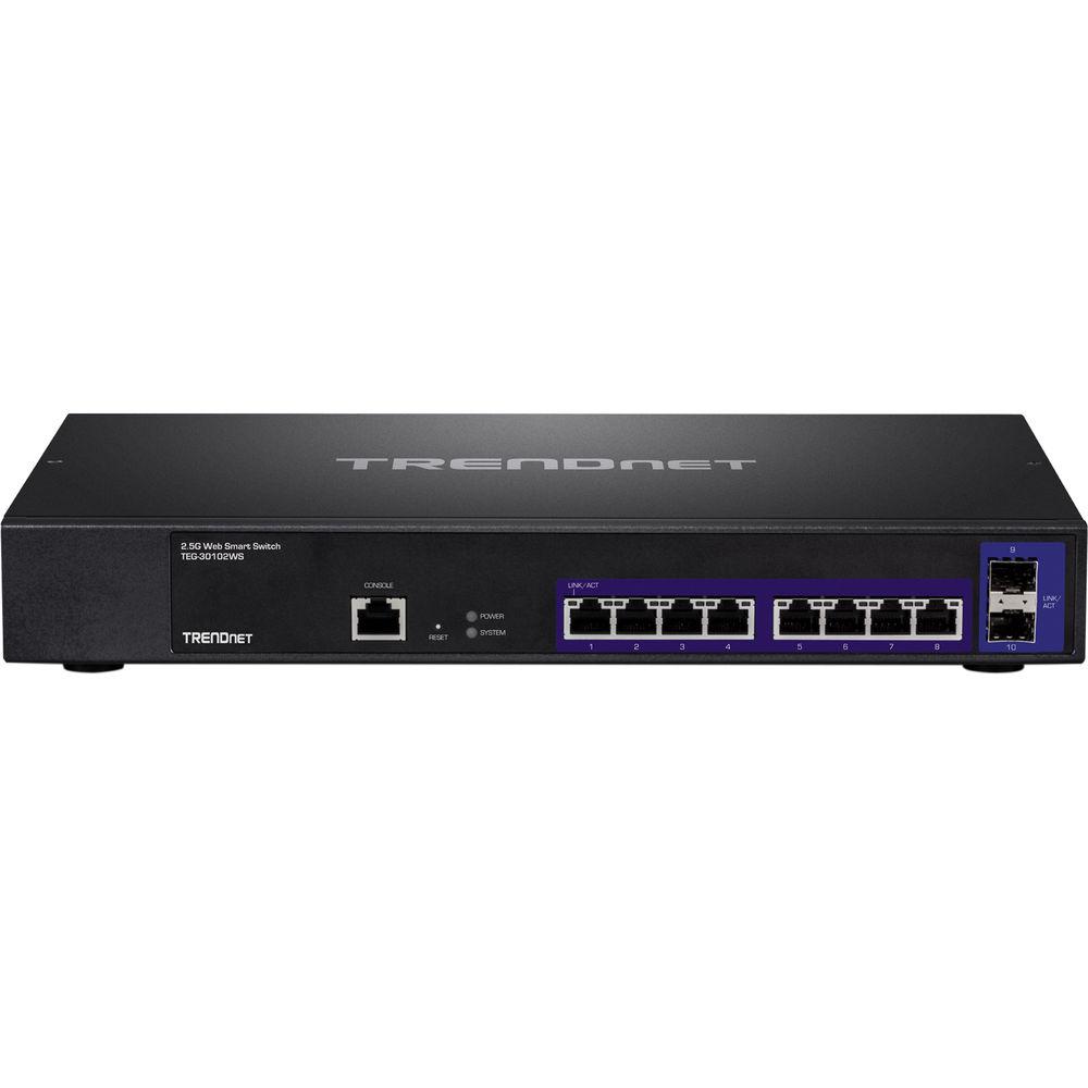 TRENDnet 10-Port 2.5GBASE-T Web Smart Switch With 2 X 10G SFP Slots