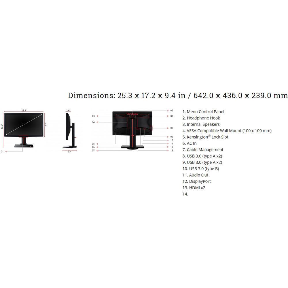 ViewSonic XG2702 27" 16:9 LCD Gaming Monitor