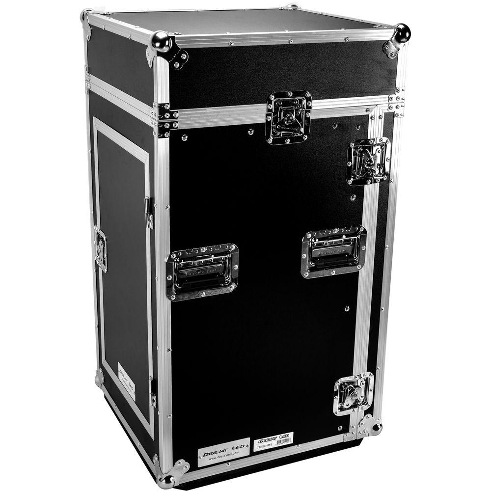 DeeJay LED Flight Road Case for 10 RU Mix Rack 16 RU Space Vertical Rack System with Full AC