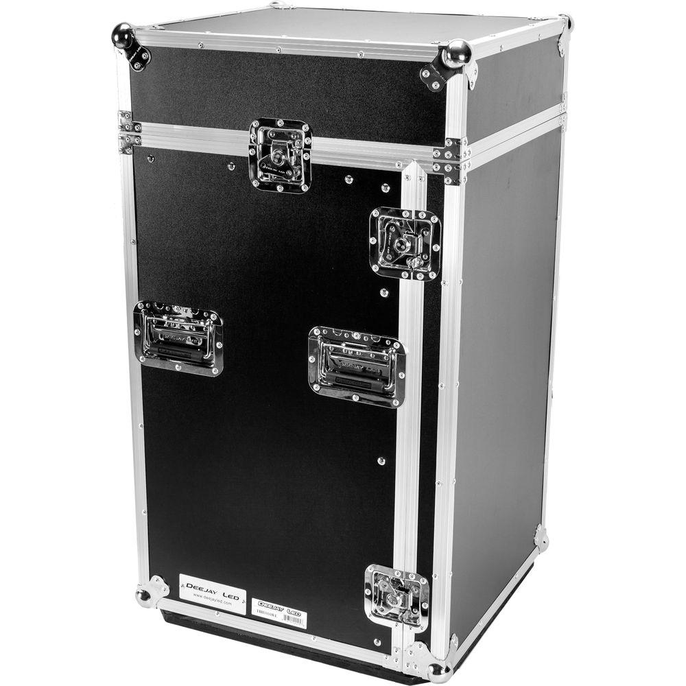 DeeJay LED Flight Road Case for 10 RU Mix Rack 16 RU Space Vertical Rack System with Full AC