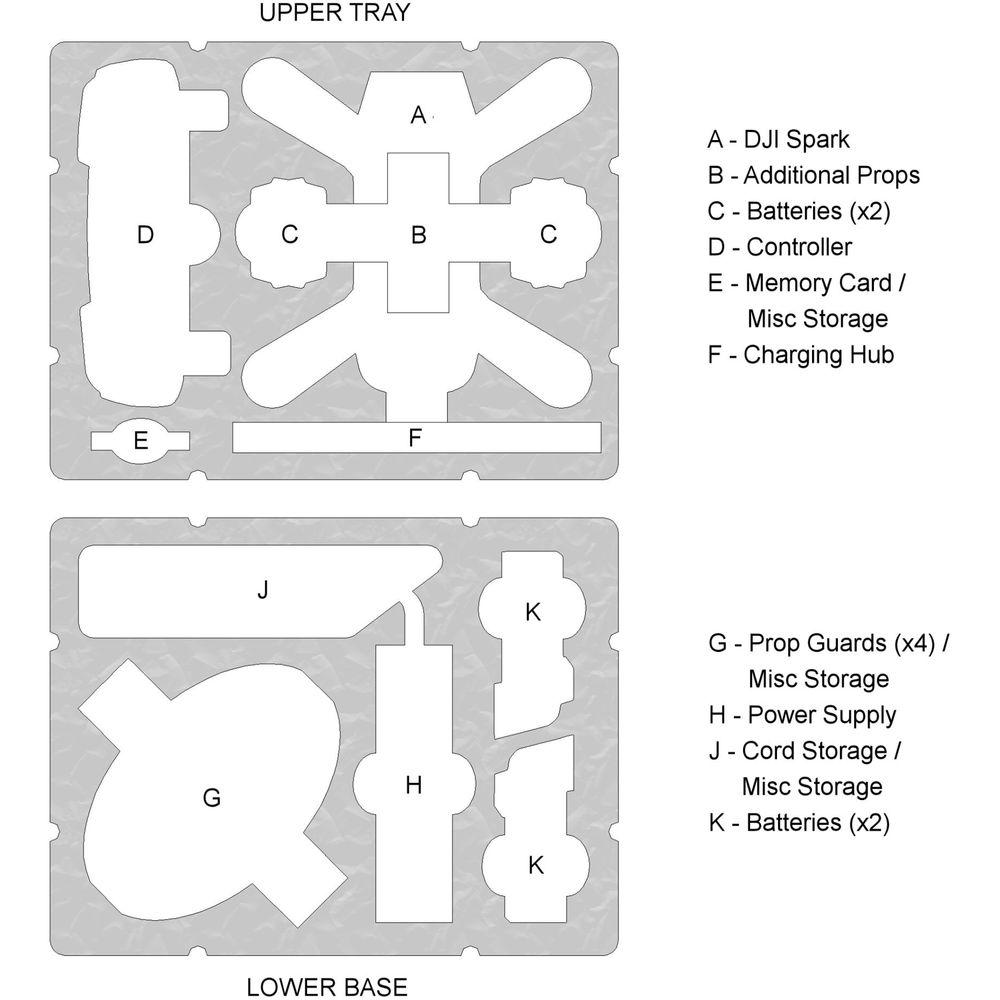 DORO Cases D0907-6 Hard Case with Custom Foam for DJI Spark Quadcopter