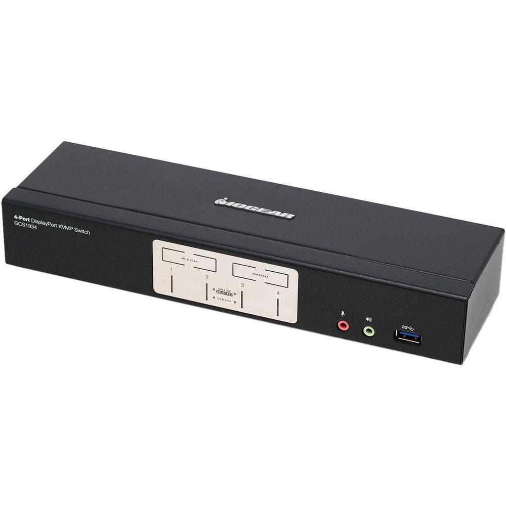 IOGEAR 4-Port DisplayPort 1.2 KVMP Switch with USB 3.1 Gen 1 Hub and Audio