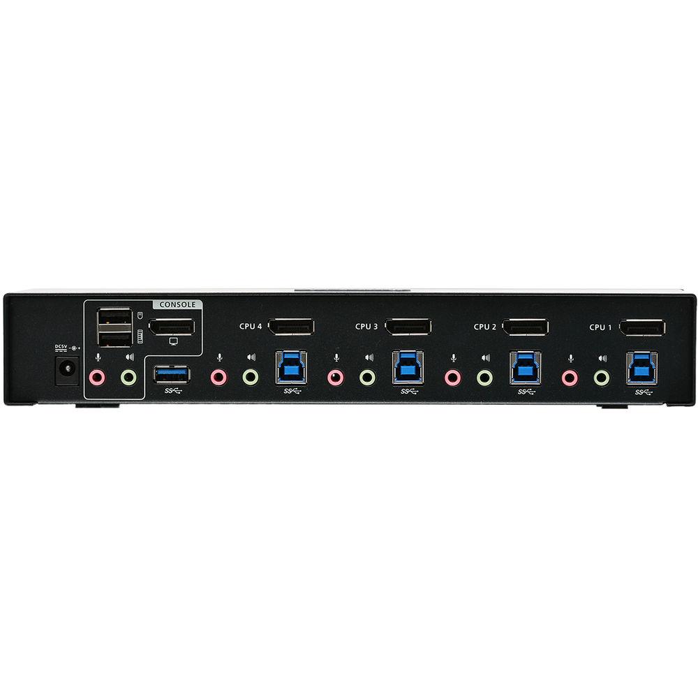 IOGEAR 4-Port DisplayPort 1.2 KVMP Switch with USB 3.1 Gen 1 Hub and Audio