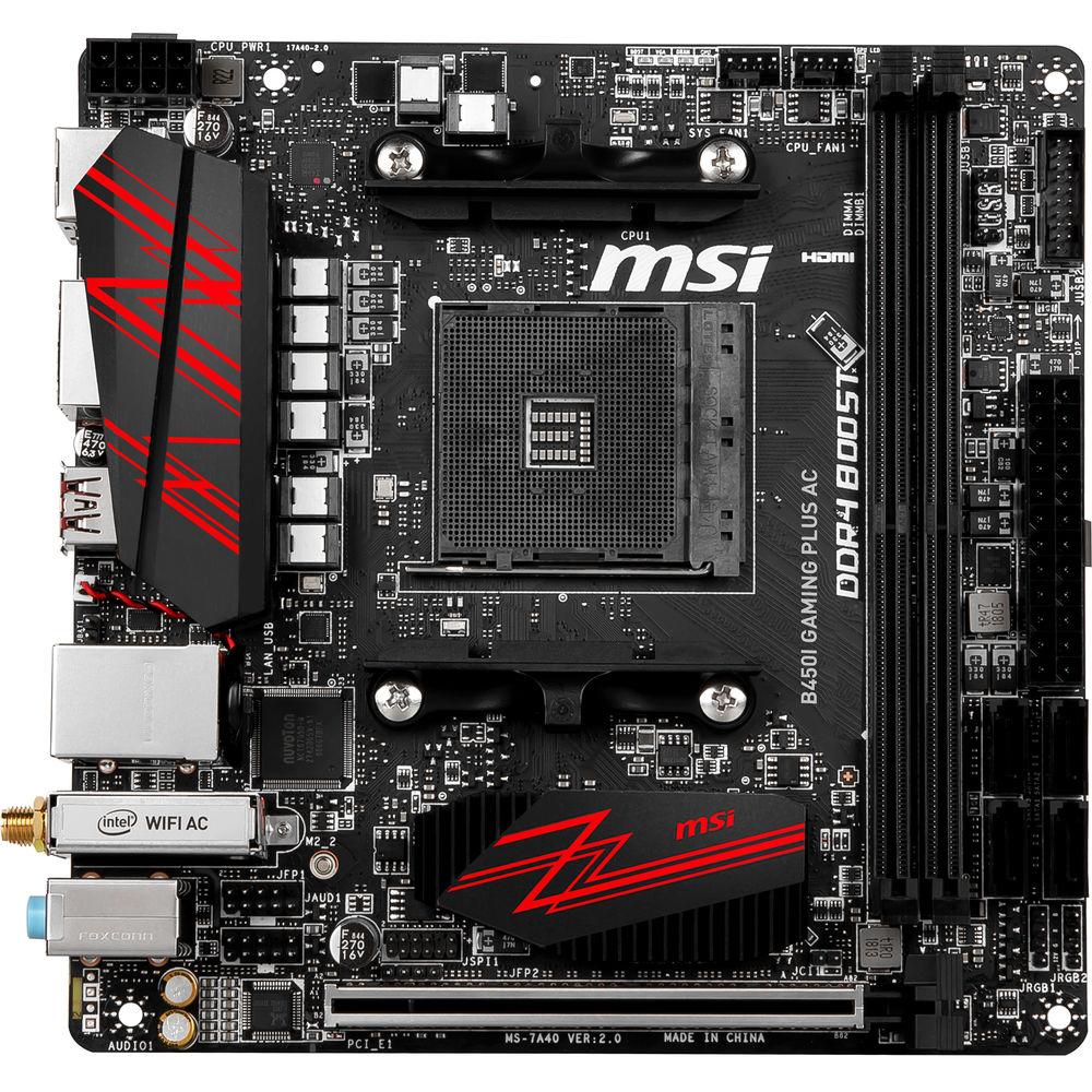 MSI B450I Gaming Plus AC AM4 Mini-ITX Motherboard