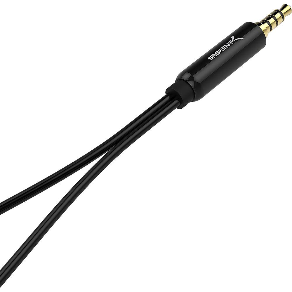 Sabrent 3.5mm Stereo Male to Two 3.5mm Stereo Female Audio Y-Splitter Cable for Speaker and Headphones