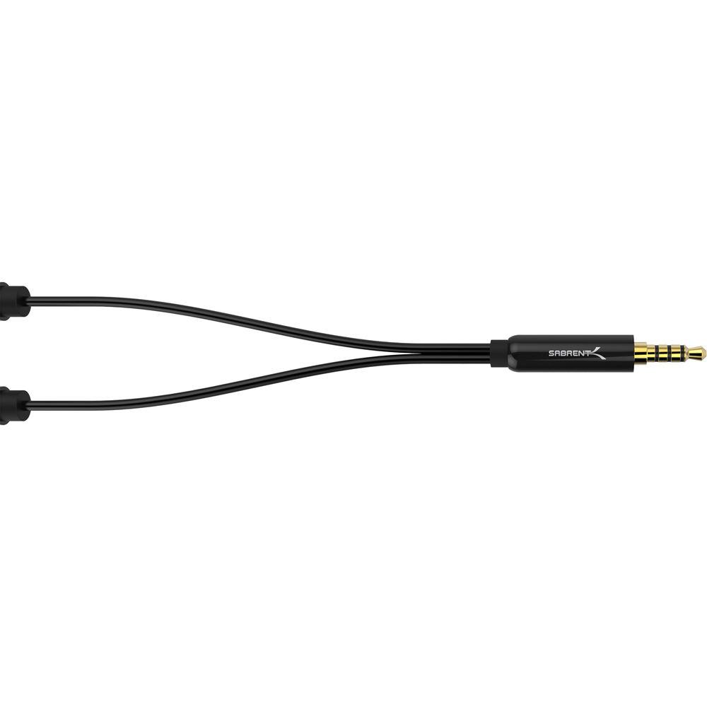Sabrent 3.5mm Stereo Male to Two 3.5mm Stereo Female Audio Y-Splitter Cable for Speaker and Headphones