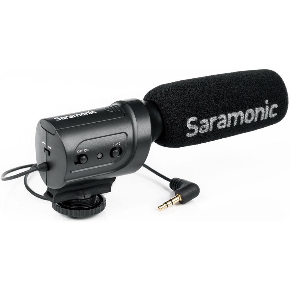 Saramonic SR-M3 Mini Directional Condenser Microphone with Integrated Shockmount