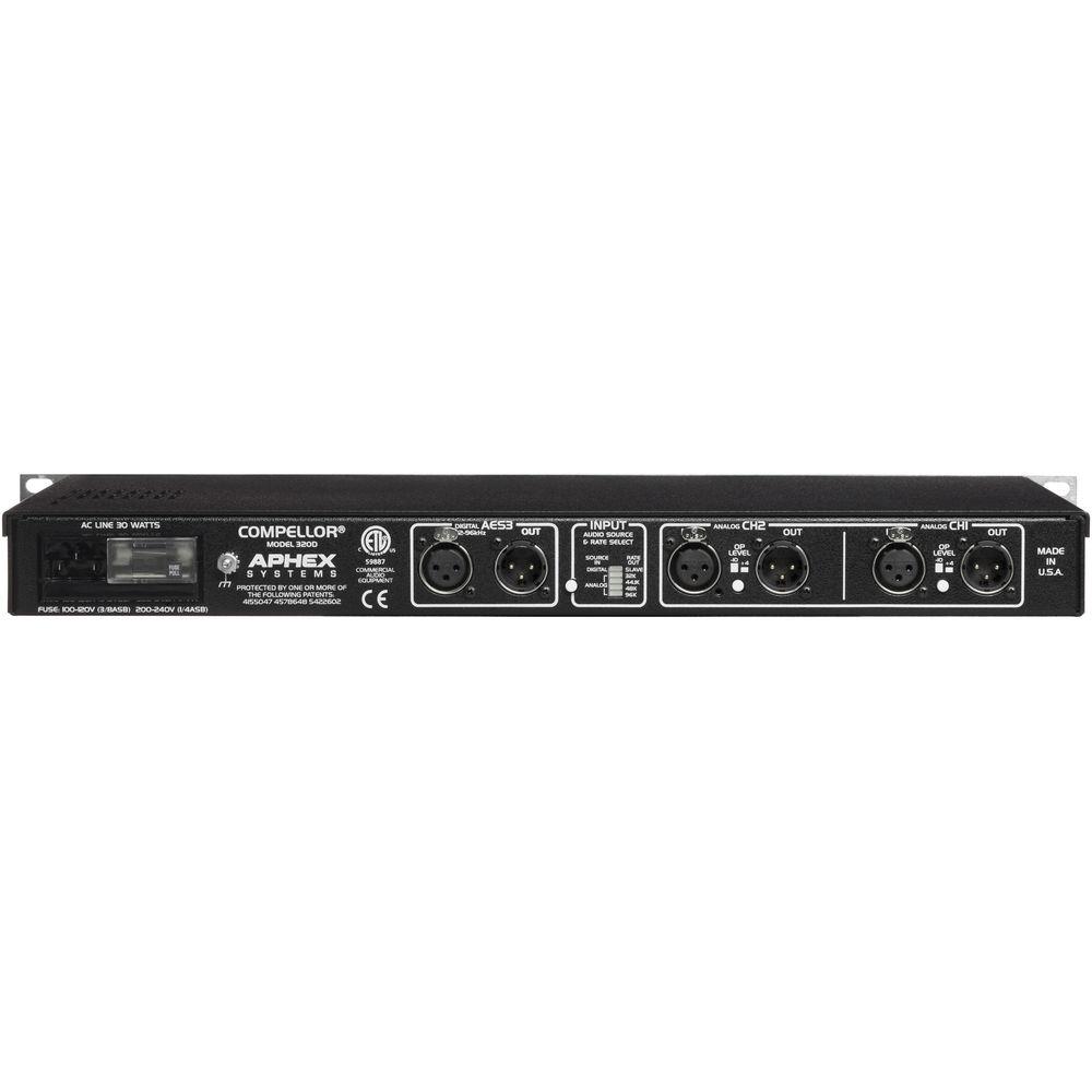 Aphex 320D COMPELLOR - Dual Channel Automated Compressor Leveler Limiter with Digital Inputs and Outputs, Aphex, 320D, COMPELLOR, Dual, Channel, Automated, Compressor, Leveler, Limiter, with, Digital, Inputs, Outputs