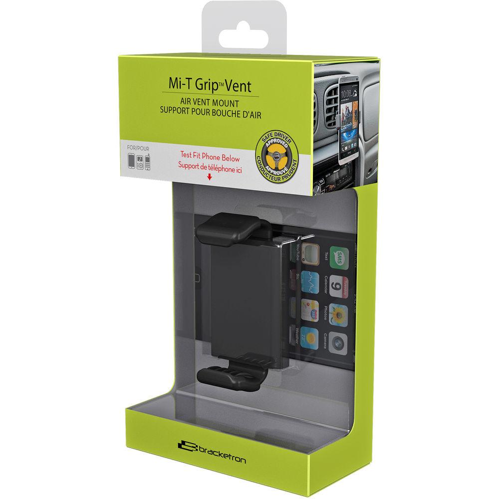 Bracketron Mi-T Portrait Landscape Grip Vent Mount for Select Smartphones and Portable Devices