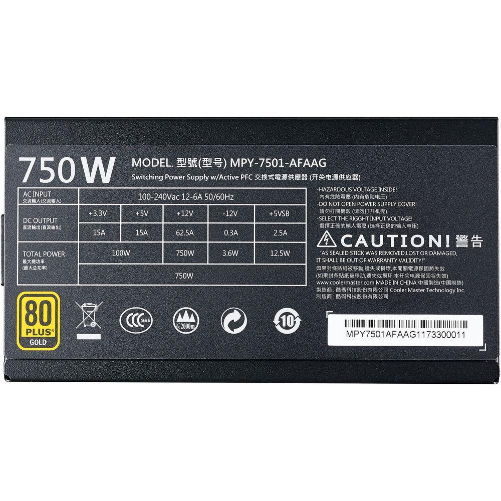 Cooler Master MWE Gold 750 750W 80 Plus Gold Modular Power Supply