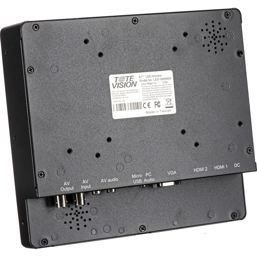 Tote Vision LED-1003HDX 9.7" LED-Backlit LCD Monitor with no Front Controls