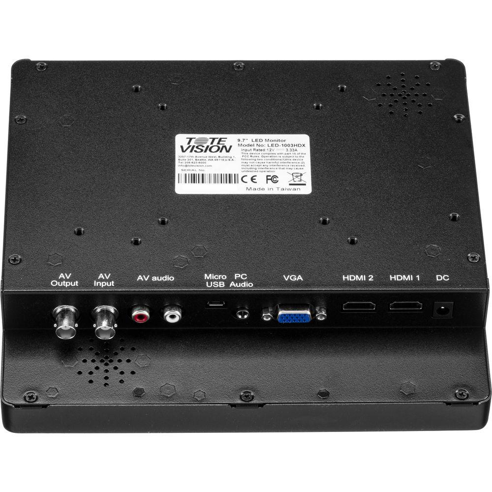 Tote Vision LED-1003HDX 9.7" LED-Backlit LCD Monitor with no Front Controls