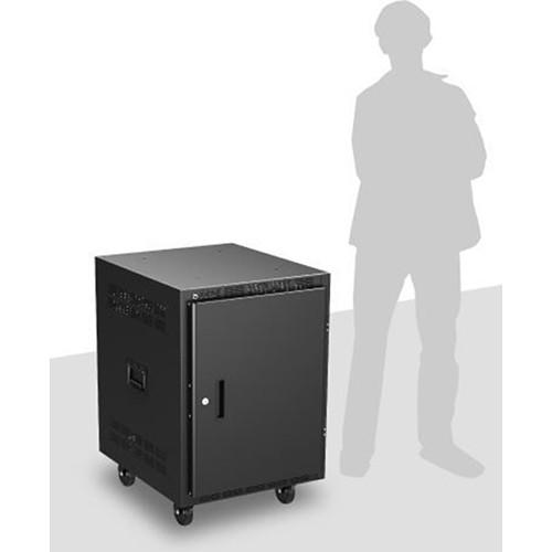 Atlas Sound 25" Deep, 14-Rack Unit Mobile Equipment Rack with Casters, Side Handles, Solid Doors