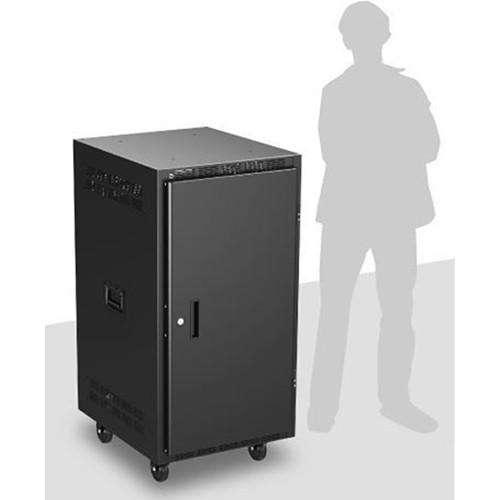 Atlas Sound 25" Deep, 21-Rack Unit Mobile Equipment Rack Includes Casters, Side Handles, Solid Doors