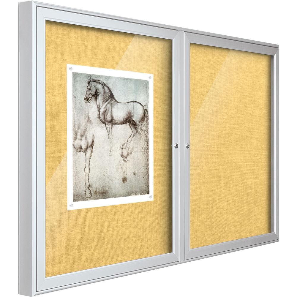 Best Rite Indoor Enclosed Two-Door Bulletin Board Cabinet