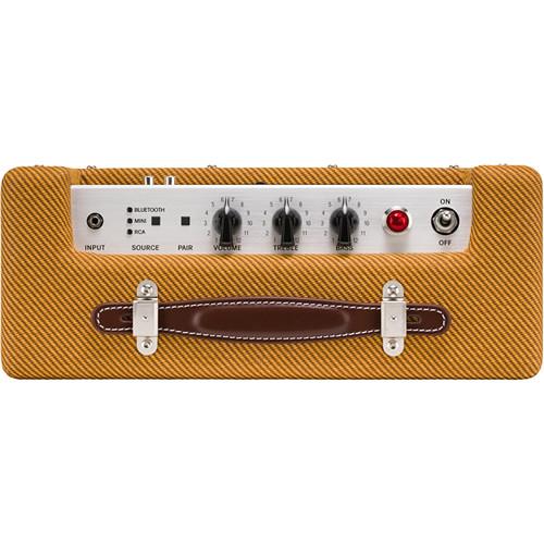 Fender Monterey Tweed 120W Amped Bluetooth Speaker with 2-Woofers,2-Tweeters RCA-RIAA 3.5mm Stereo Inputs